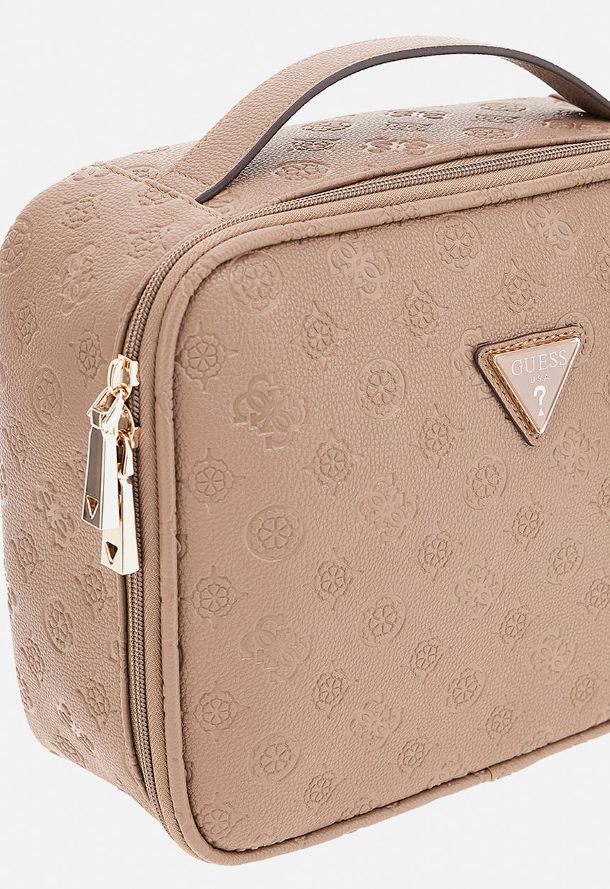 GUESS - WILDER COSMETIC ORGANIZER CASE -  DARK TAUPE LOGO