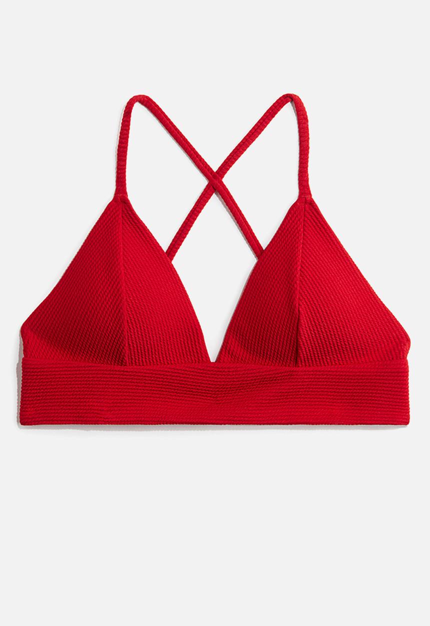 H&M - Padded bikini top - red