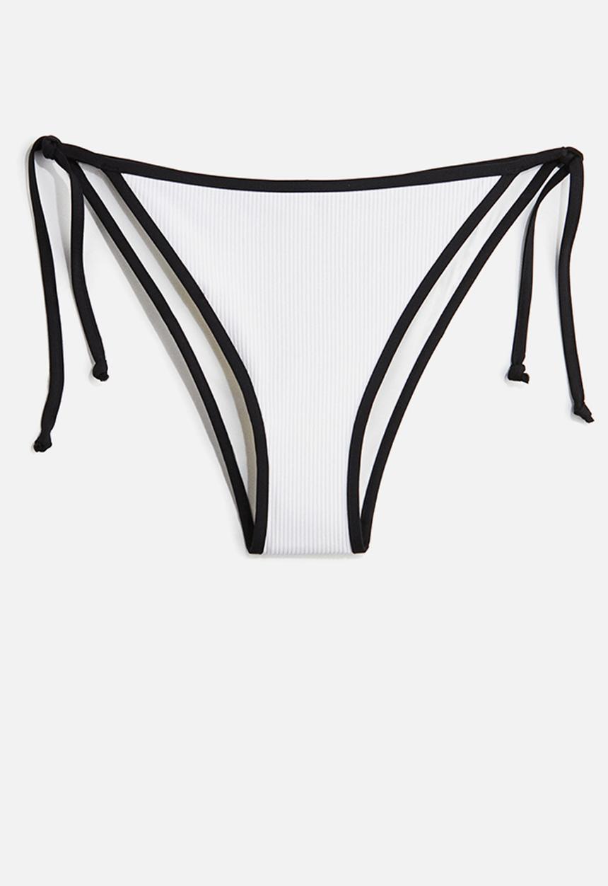 H&M - Tie tanga bikini bottoms - white/black