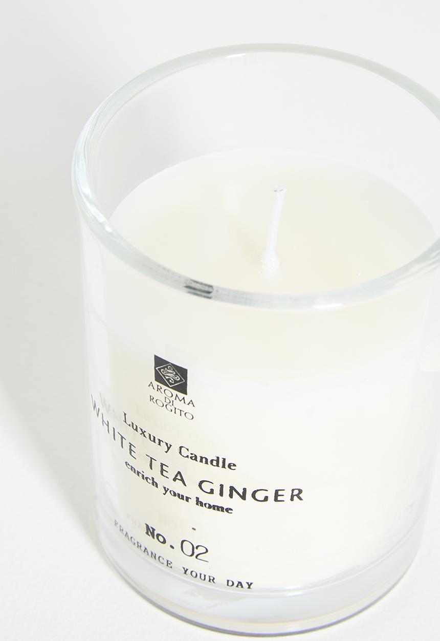 H&S - Glass Scented Candle - White Tea and Ginger