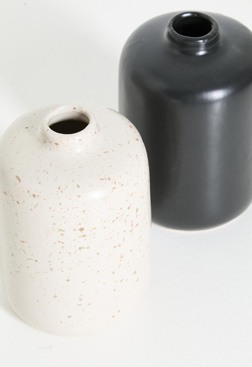 H&S - Stomp bud vase set of 2 - black & white