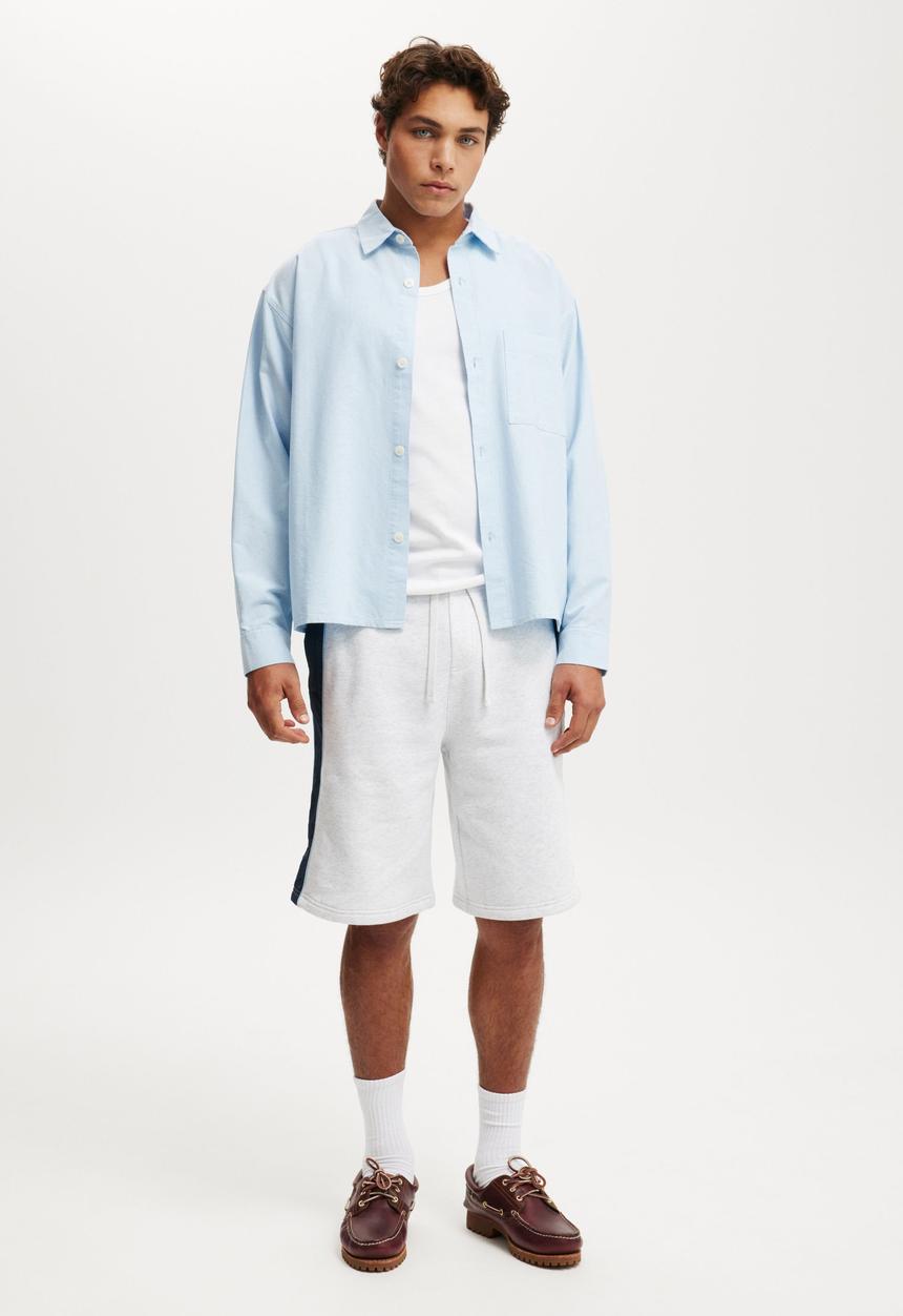 Cotton On - Super Baggy Fleece Short - Athletic Marle / True Navy