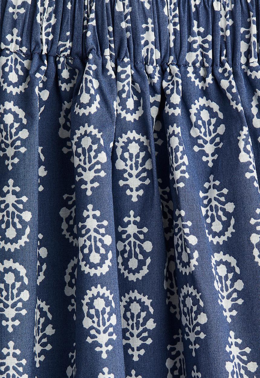 H&M - Flared maxi skirt - dark blue/patterned