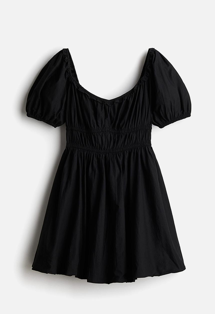 H&M - Bubble-hem cotton dress - black