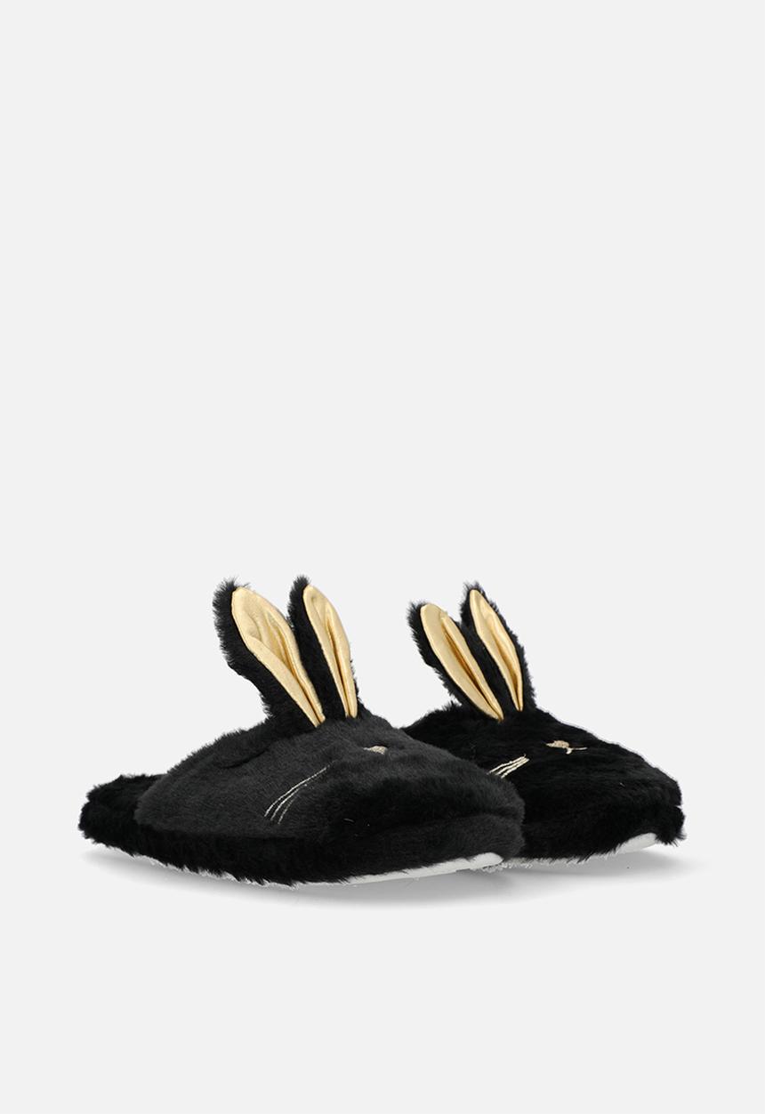 Pop Candy - Slippers with bunny ears - black