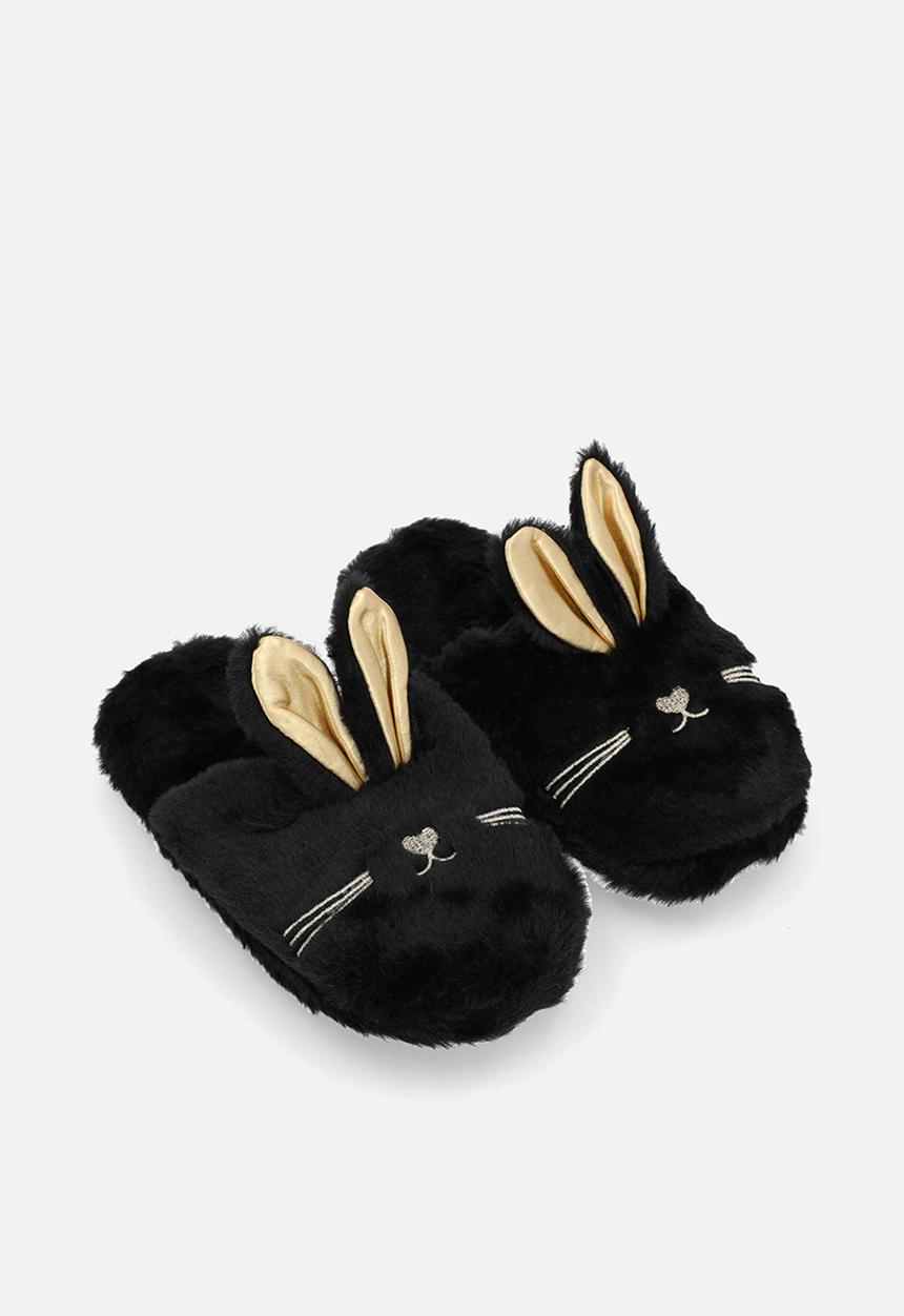 Pop Candy - Slippers with bunny ears - black