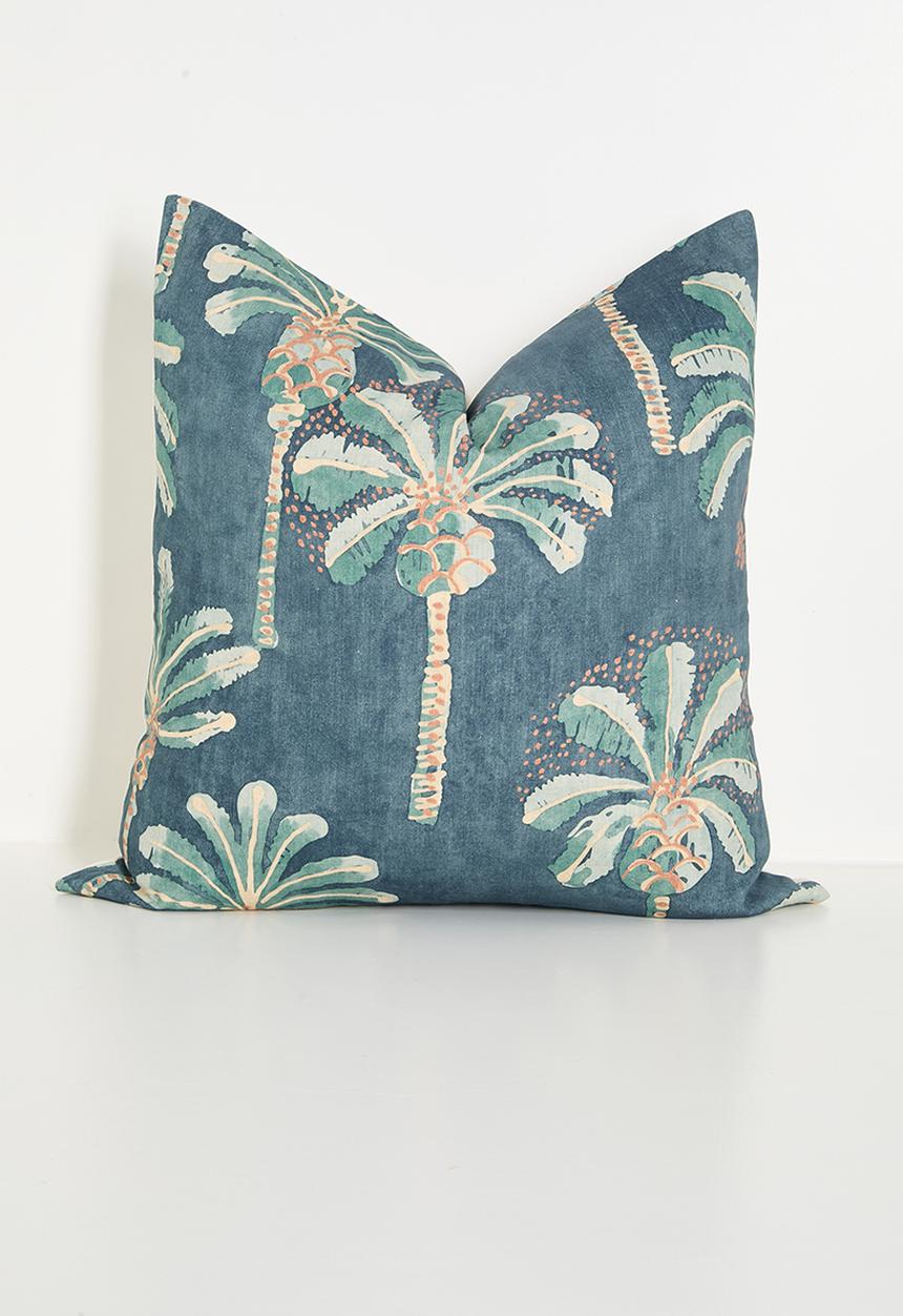Hertex Fabrics - Lush palm cushion cover - blue