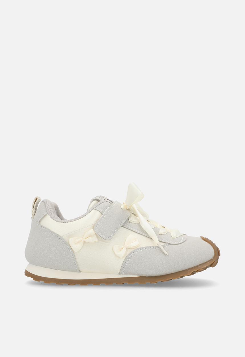 Pop Candy - Silk ribbon sneakers with mini bows - light grey/cream
