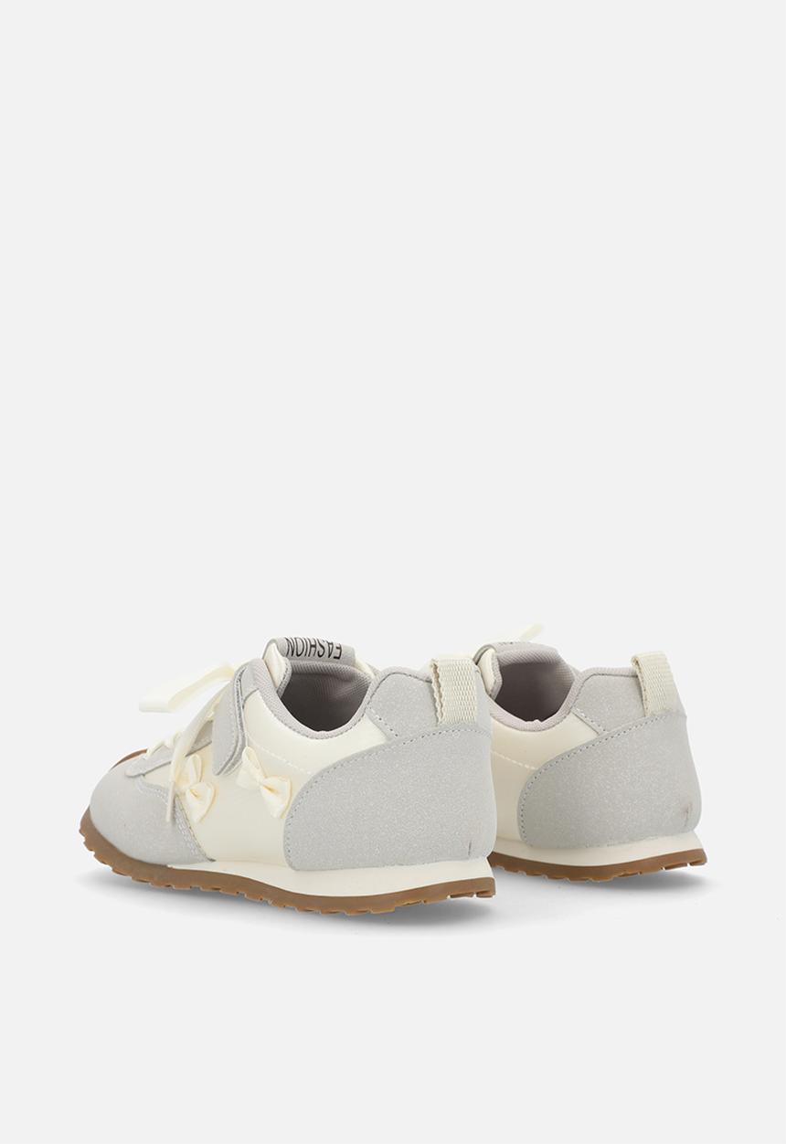 Pop Candy - Silk ribbon sneakers with mini bows - light grey/cream