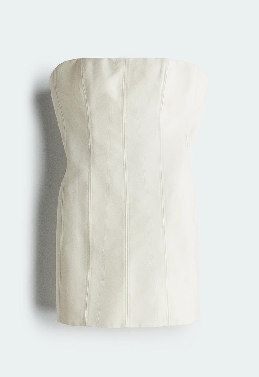 H&M - Exaggerated-hip mini dress - white
