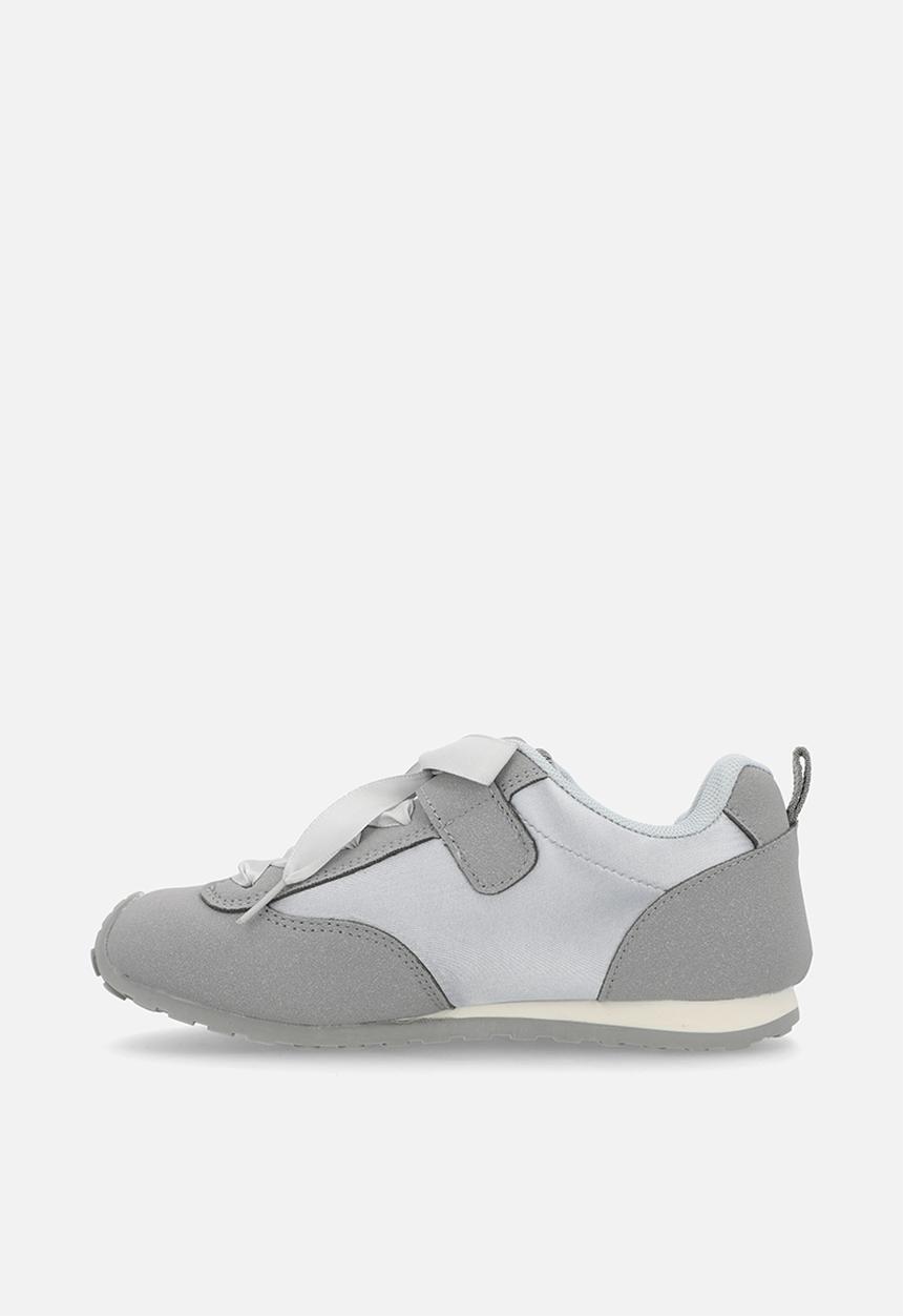 Pop Candy - Silk ribbon sneakers with mini bows - grey/silver