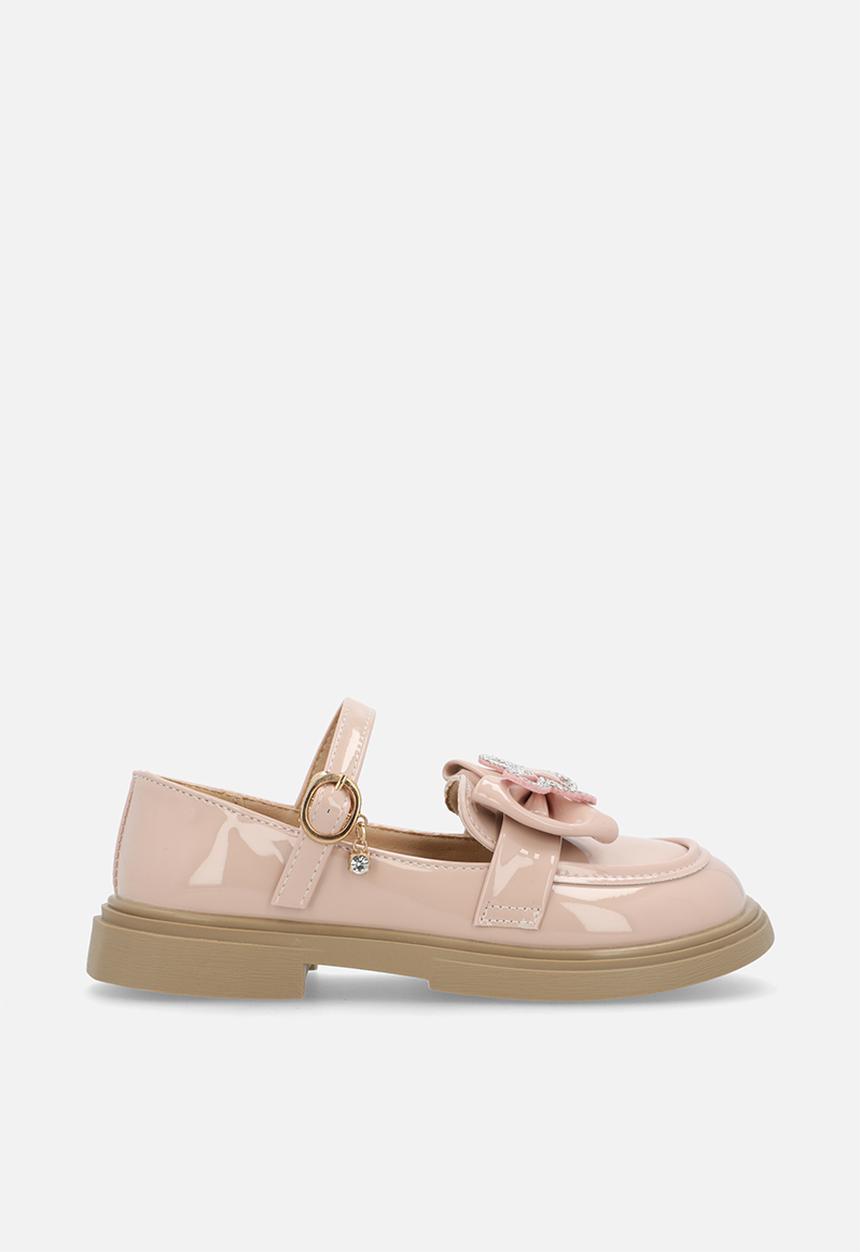 Pop Candy - Mary Janes with bow and studded butterfly detail - pink