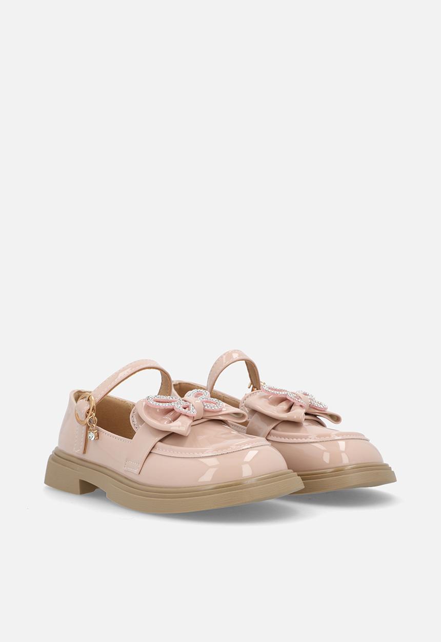 Pop Candy - Mary Janes with bow and studded butterfly detail - pink