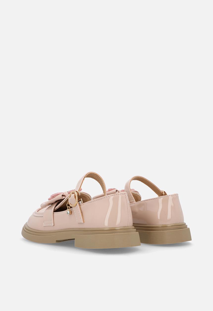 Pop Candy - Mary Janes with bow and studded butterfly detail - pink