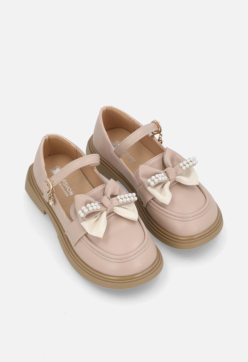 Pop Candy - Mary jane with two-tone bow - dusty pink/beige