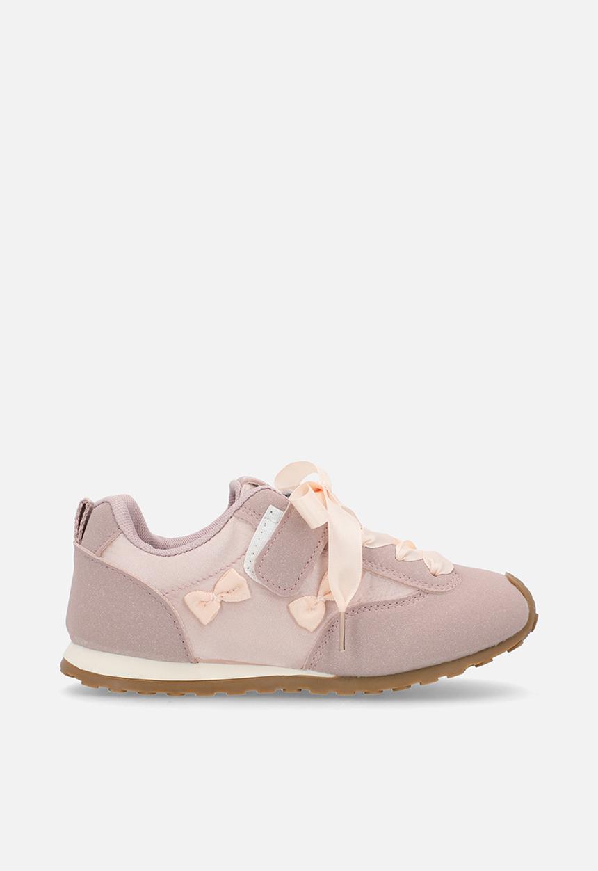 Pop Candy - Silk ribbon sneakers with mini bows - mauve/pink peach
