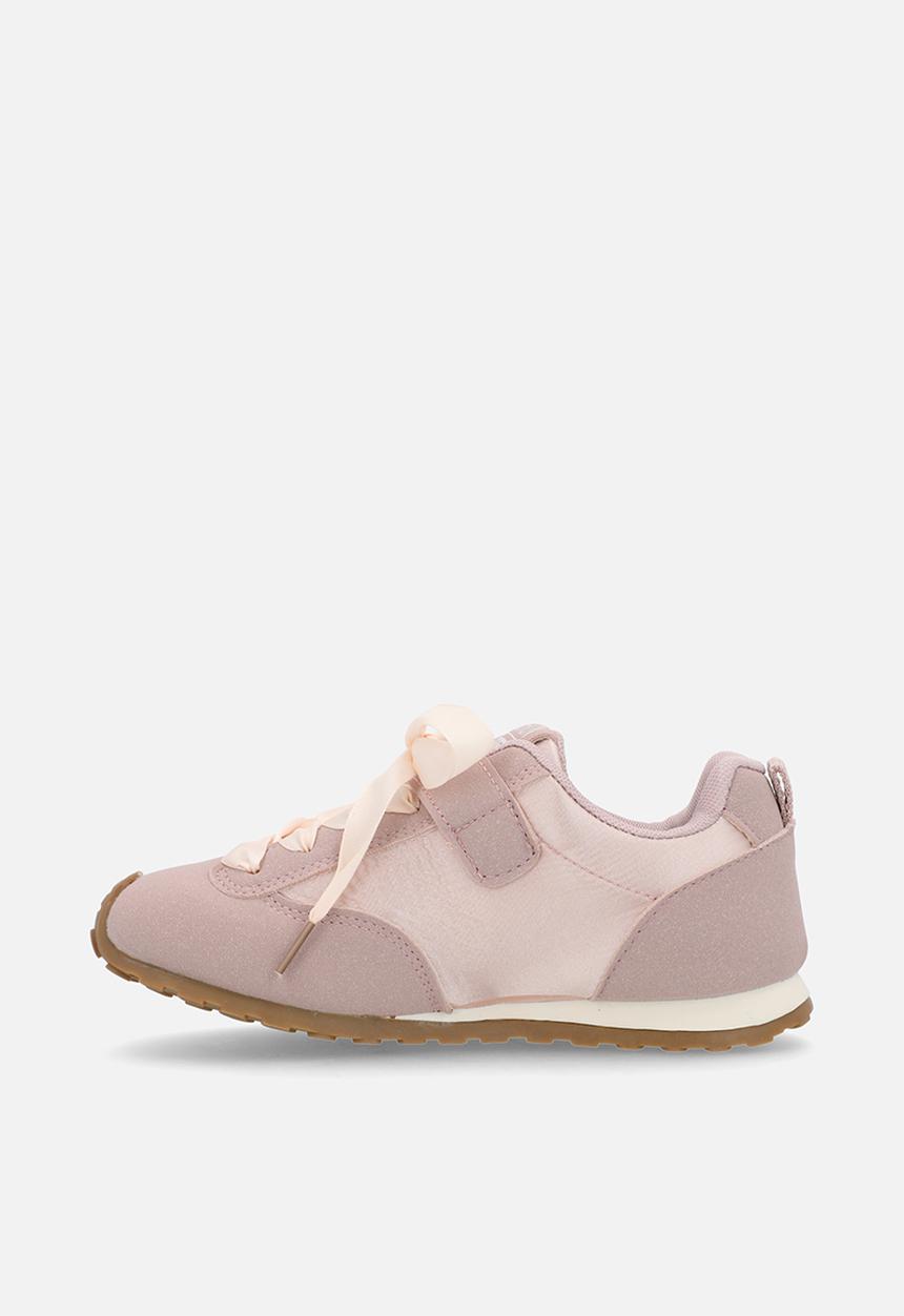 Pop Candy - Silk ribbon sneakers with mini bows - mauve/pink peach