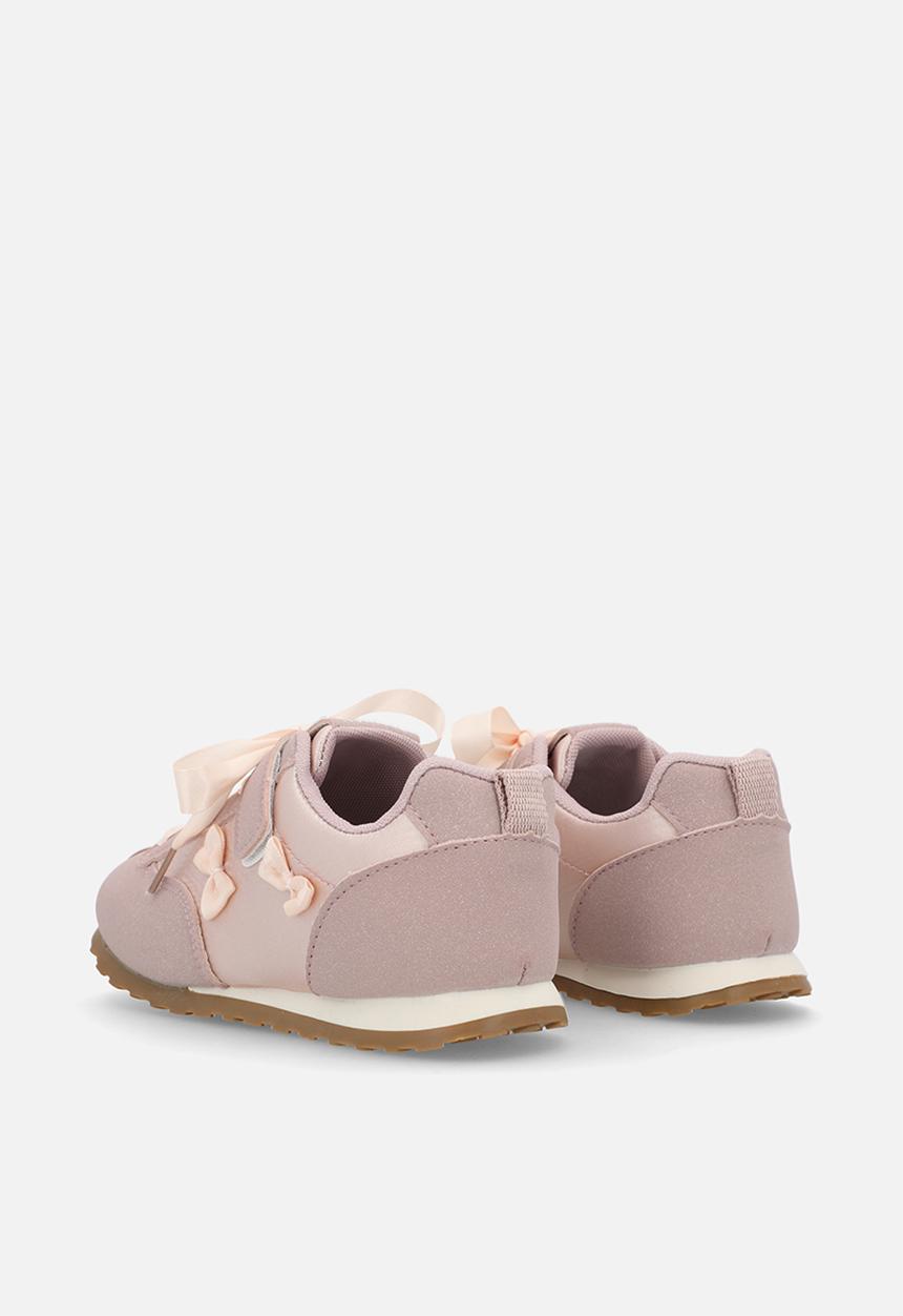Pop Candy - Silk ribbon sneakers with mini bows - mauve/pink peach