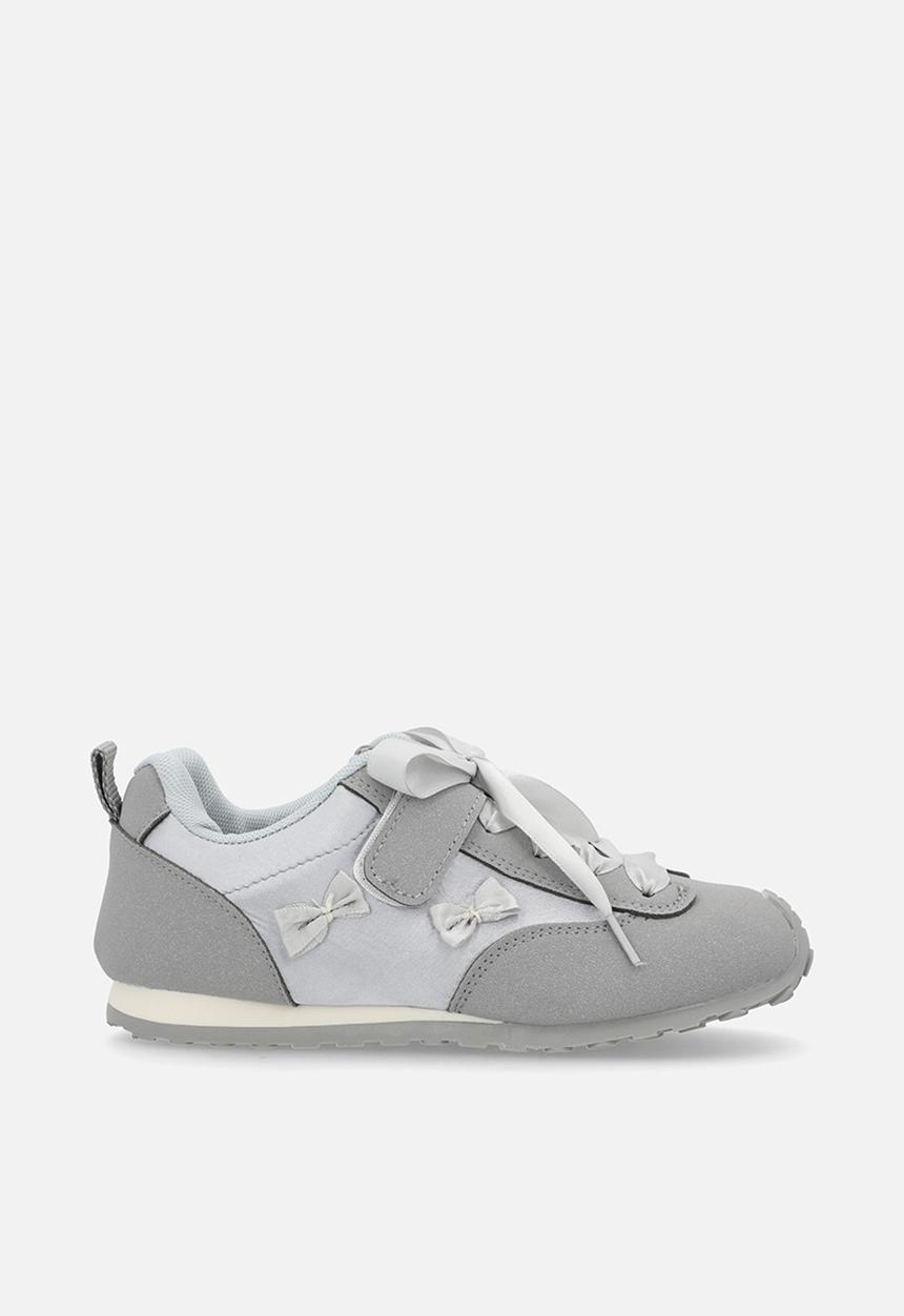 Pop Candy - Silk ribbon sneakers with mini bows - grey/silver