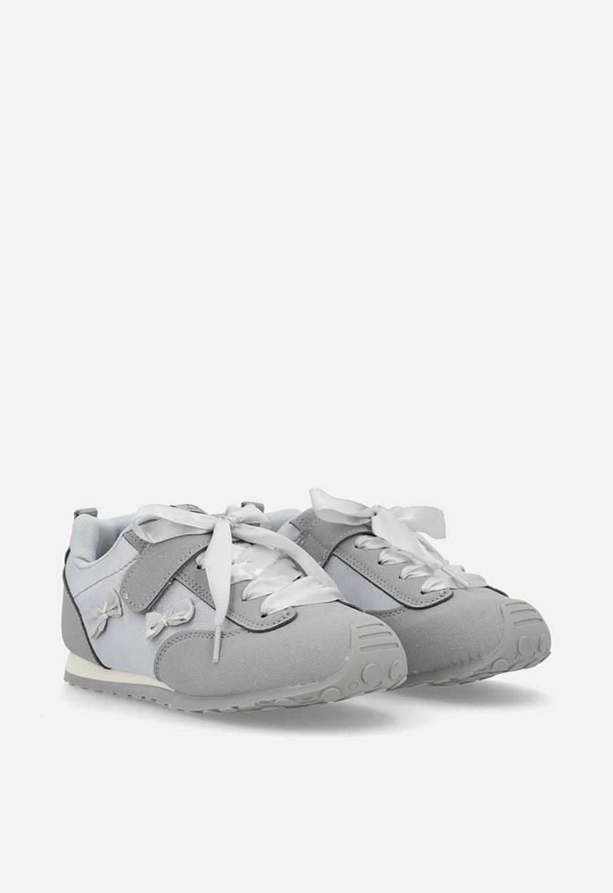Pop Candy - Silk ribbon sneakers with mini bows - grey/silver