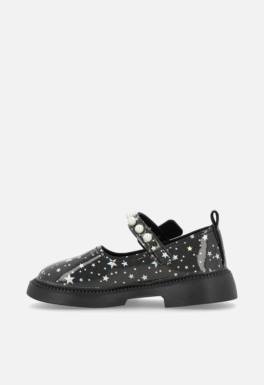 Pop Candy - Glossy Mary Janes - black/stars aop