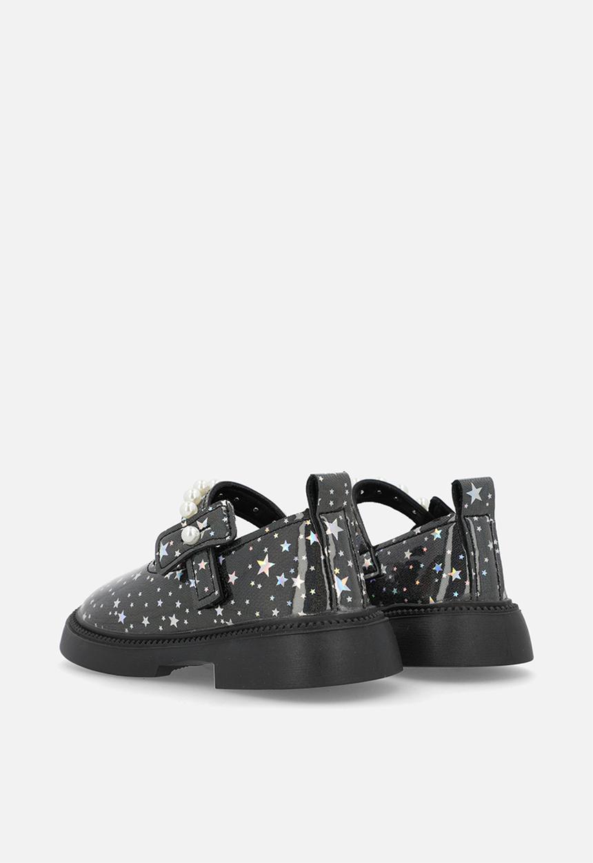 Pop Candy - Glossy Mary Janes - black/stars aop