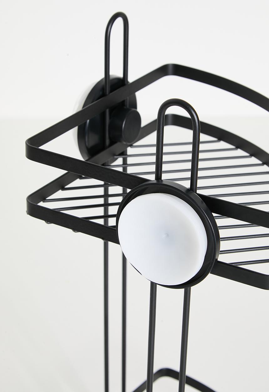 Bathroom Solutions - Suction double corner shelf - black