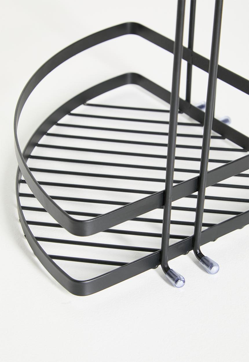 Bathroom Solutions - Suction double corner shelf - black