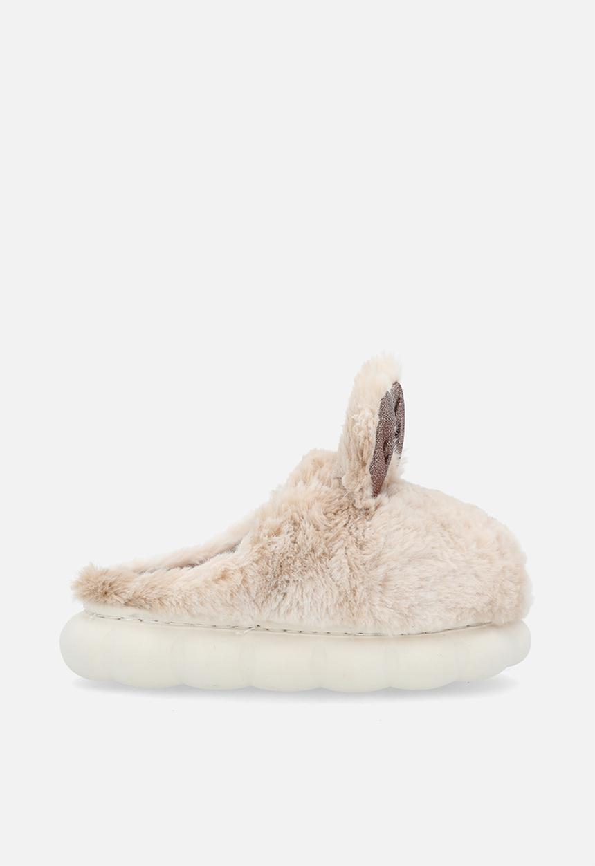 Pop Candy - Fluffy animal ear slippers - beige