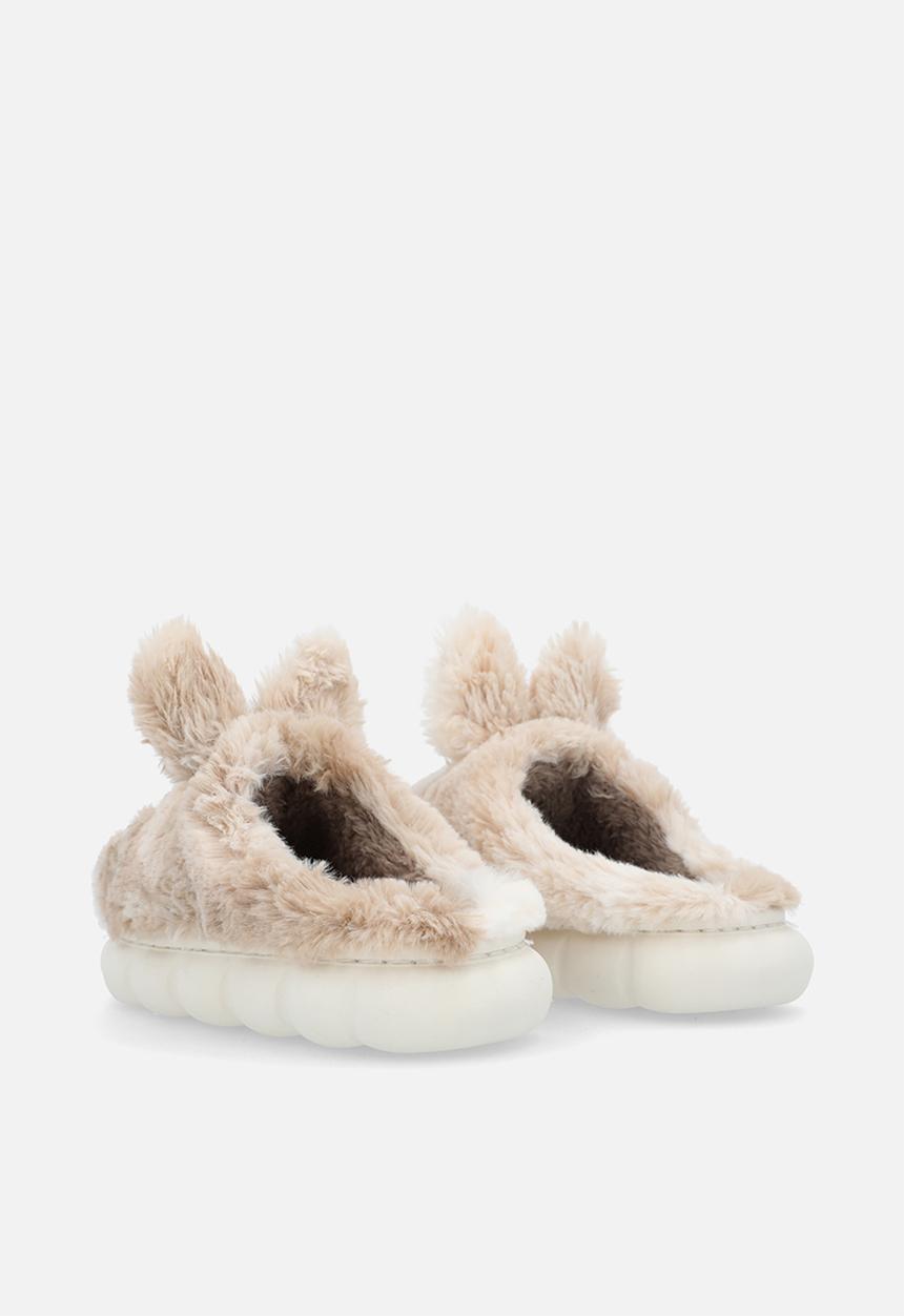 Pop Candy - Fluffy animal ear slippers - beige