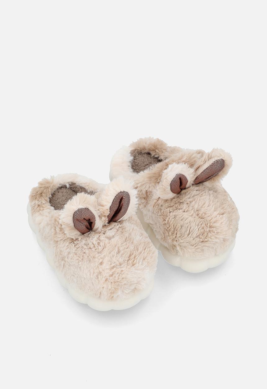 Pop Candy - Fluffy animal ear slippers - beige