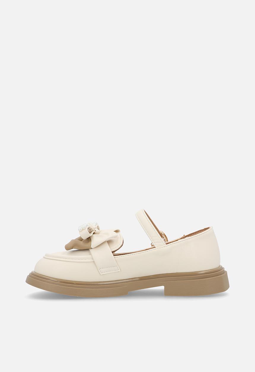 Pop Candy - Mary jane loafer with two-tone bow - cream/beige