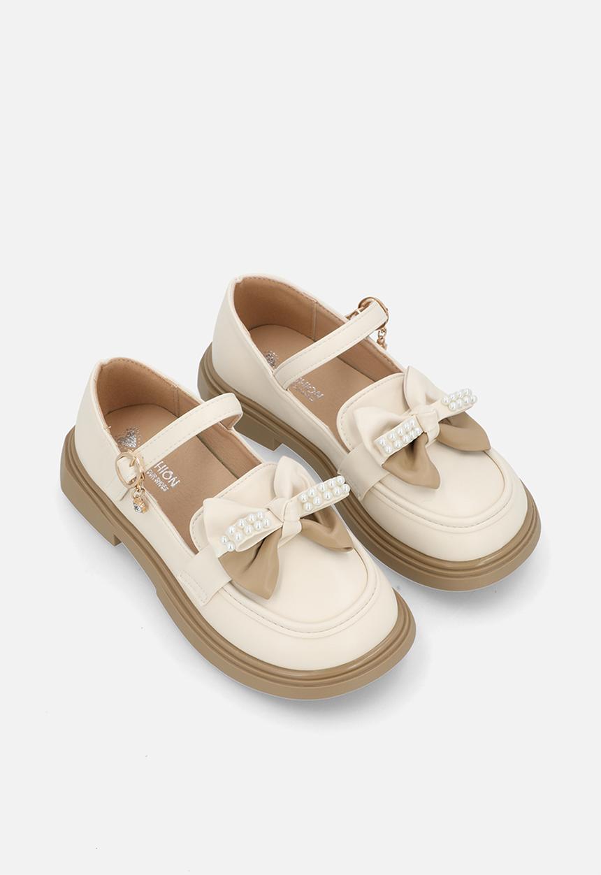 Pop Candy - Mary jane loafer with two-tone bow - cream/beige