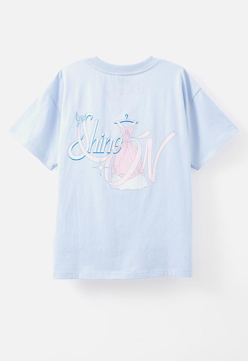Cotton On - License drop shoulder short sleeve tee - lcn dis cinderella/dawn blue