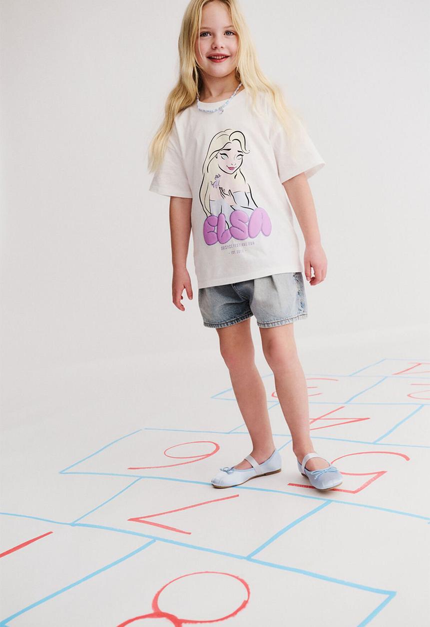 Cotton On - License drop shoulder short sleeve tee - lcn dis elsa/vanilla