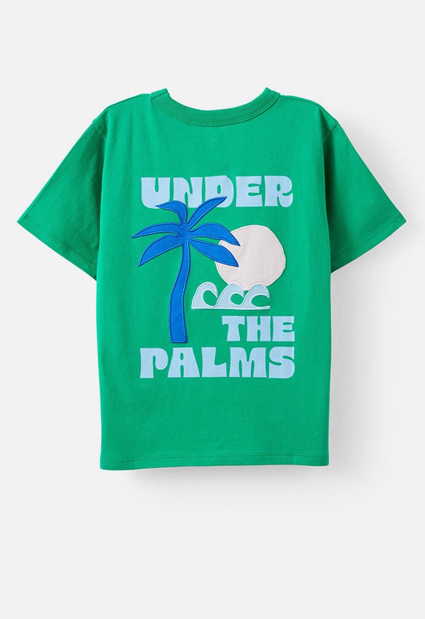 Cotton On - Poppy oversize graphic print tee - island green/under the palms
