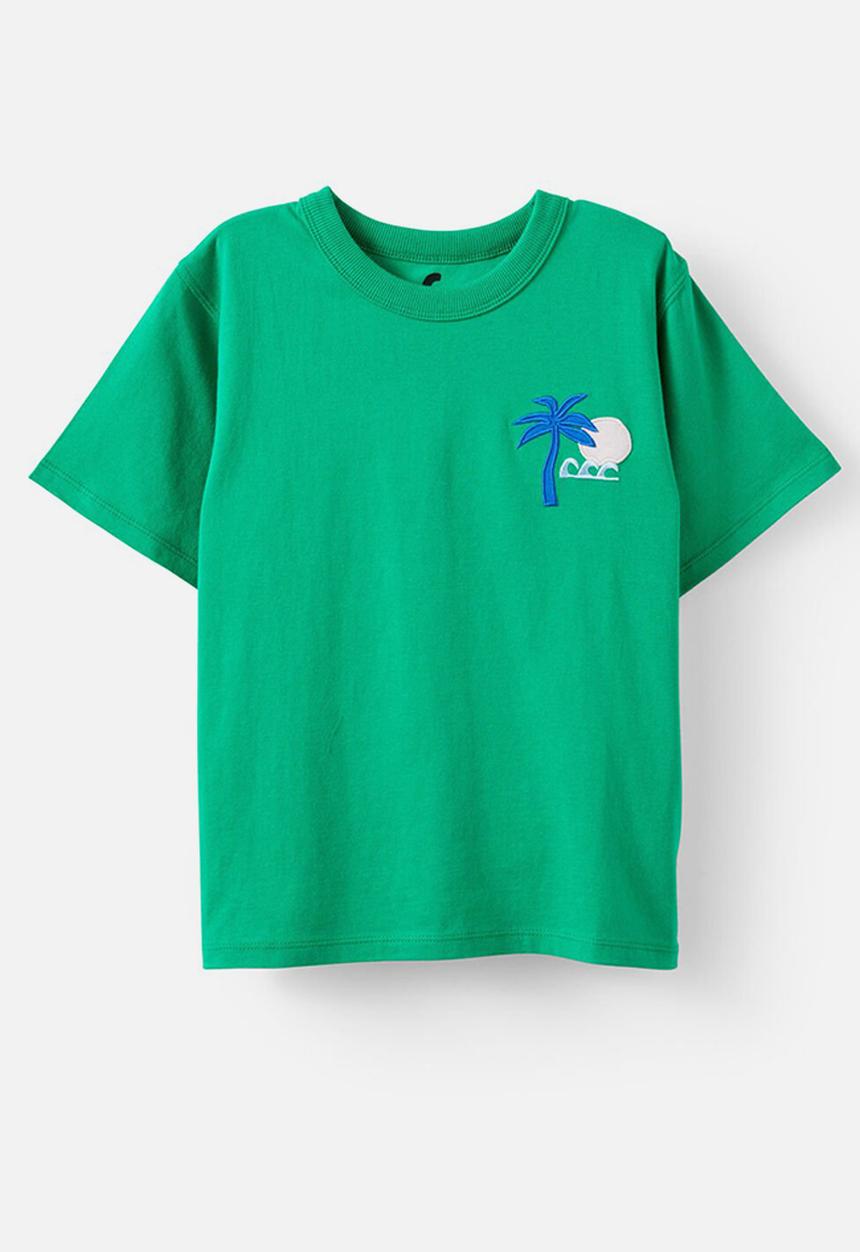 Cotton On - Poppy oversize graphic print tee - island green/under the palms