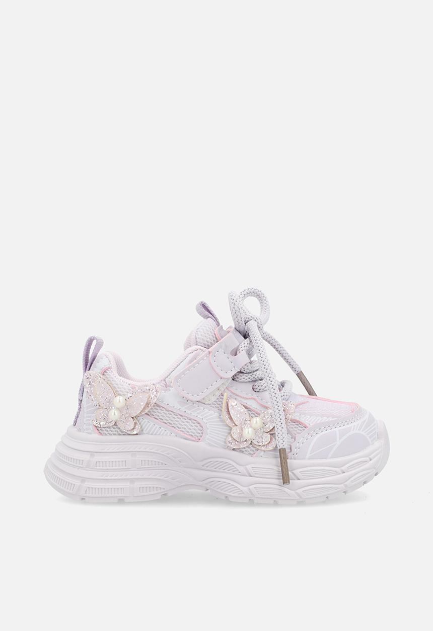 Pop Candy - Chunky trainers with butterfly applique detail - lavender blush