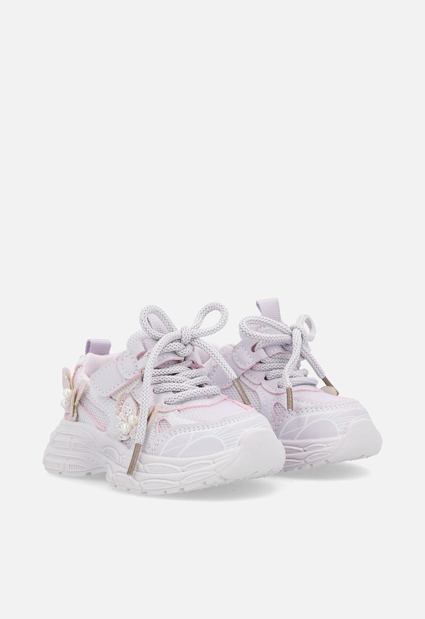 Pop Candy - Chunky trainers with butterfly applique detail - lavender blush