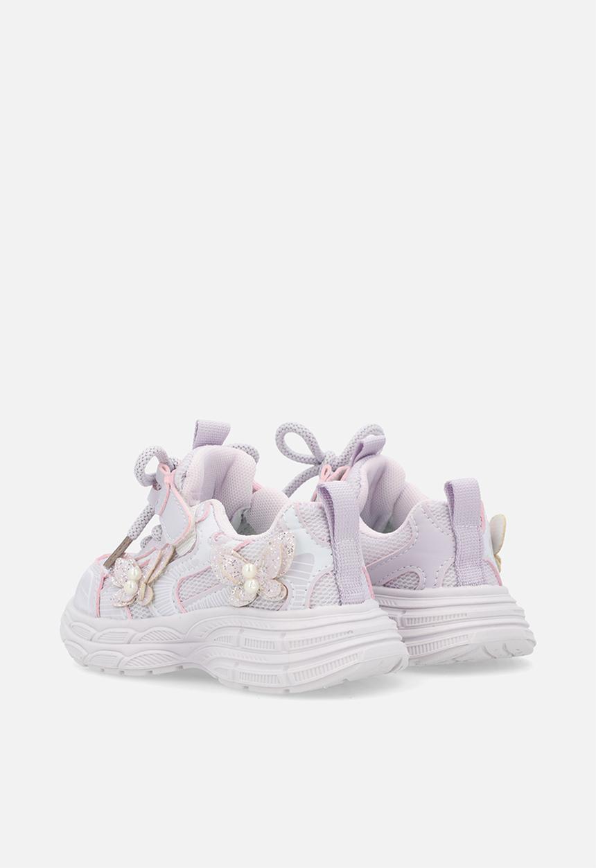 Pop Candy - Chunky trainers with butterfly applique detail - lavender blush