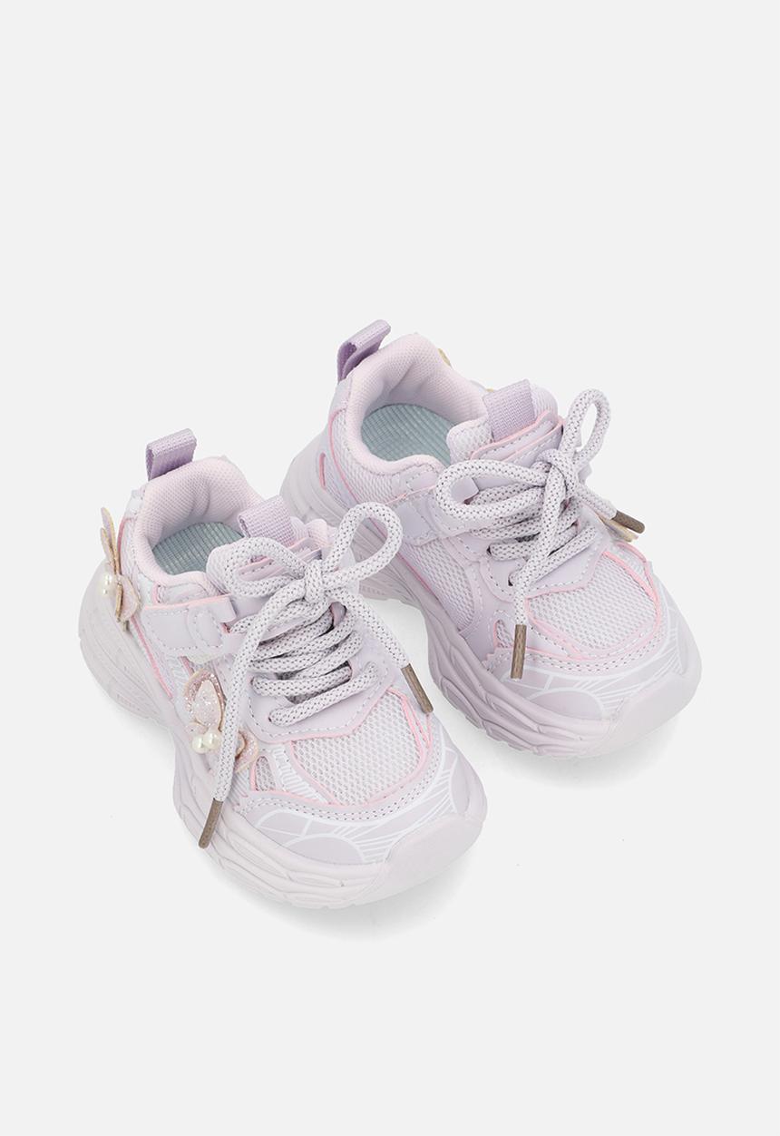 Pop Candy - Chunky trainers with butterfly applique detail - lavender blush