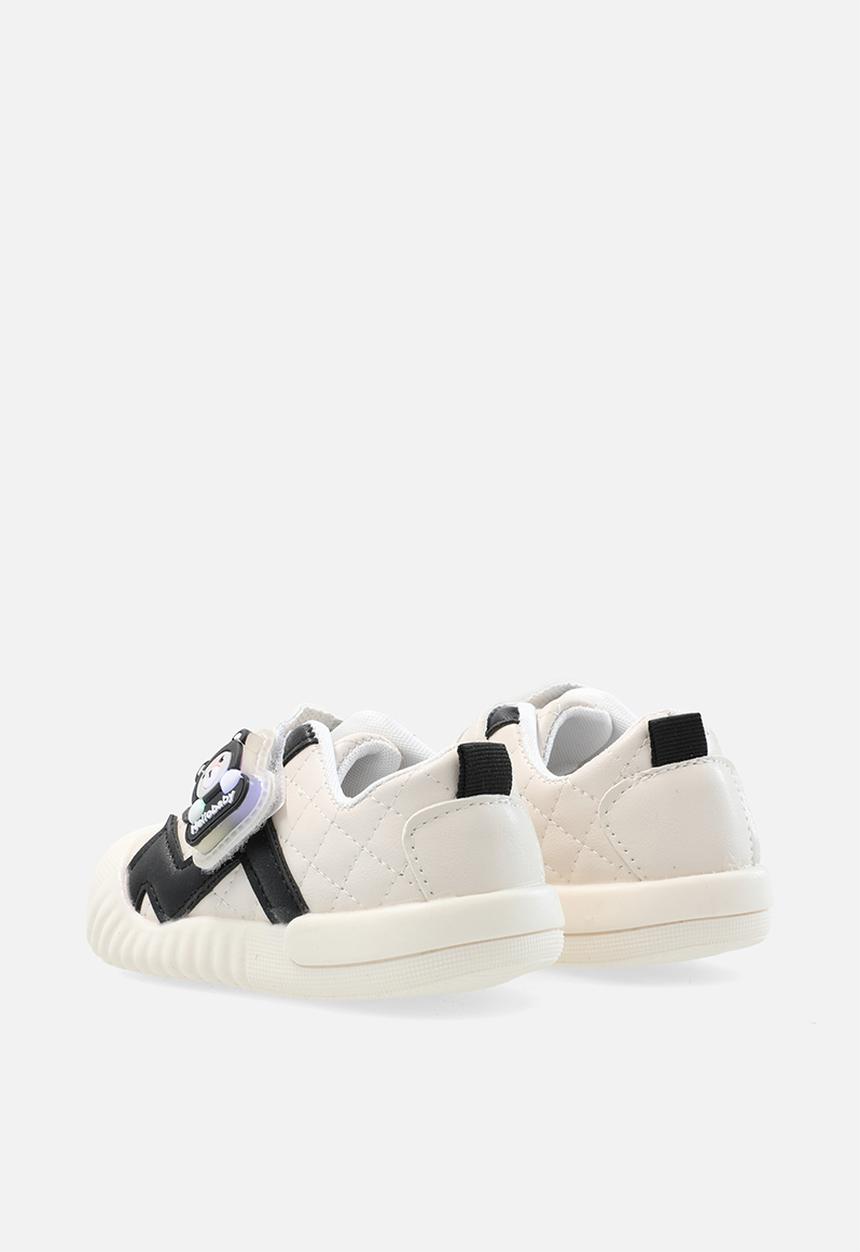 Pop Candy - Quilted sneaker with bear trimming - seashell/cream/black