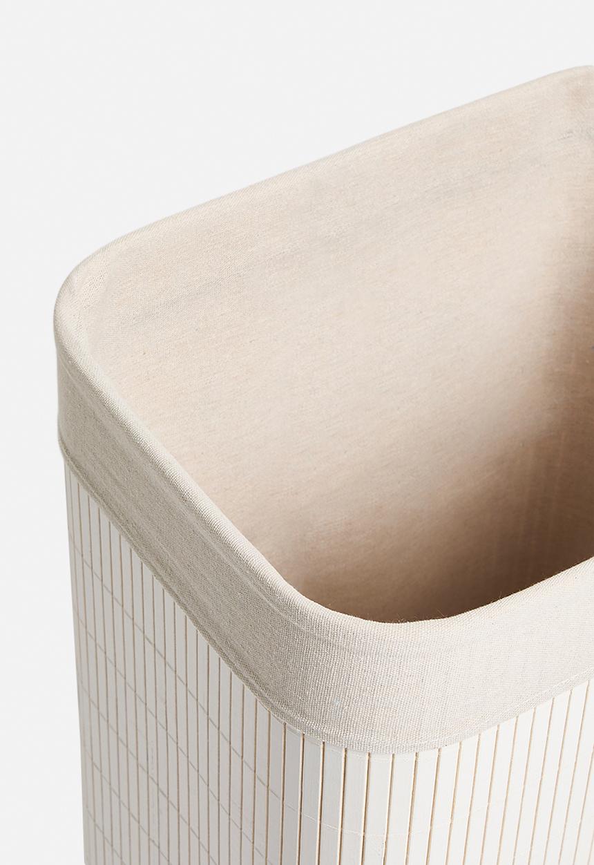 Bathroom Solutions - Bamboo laundry basket - white