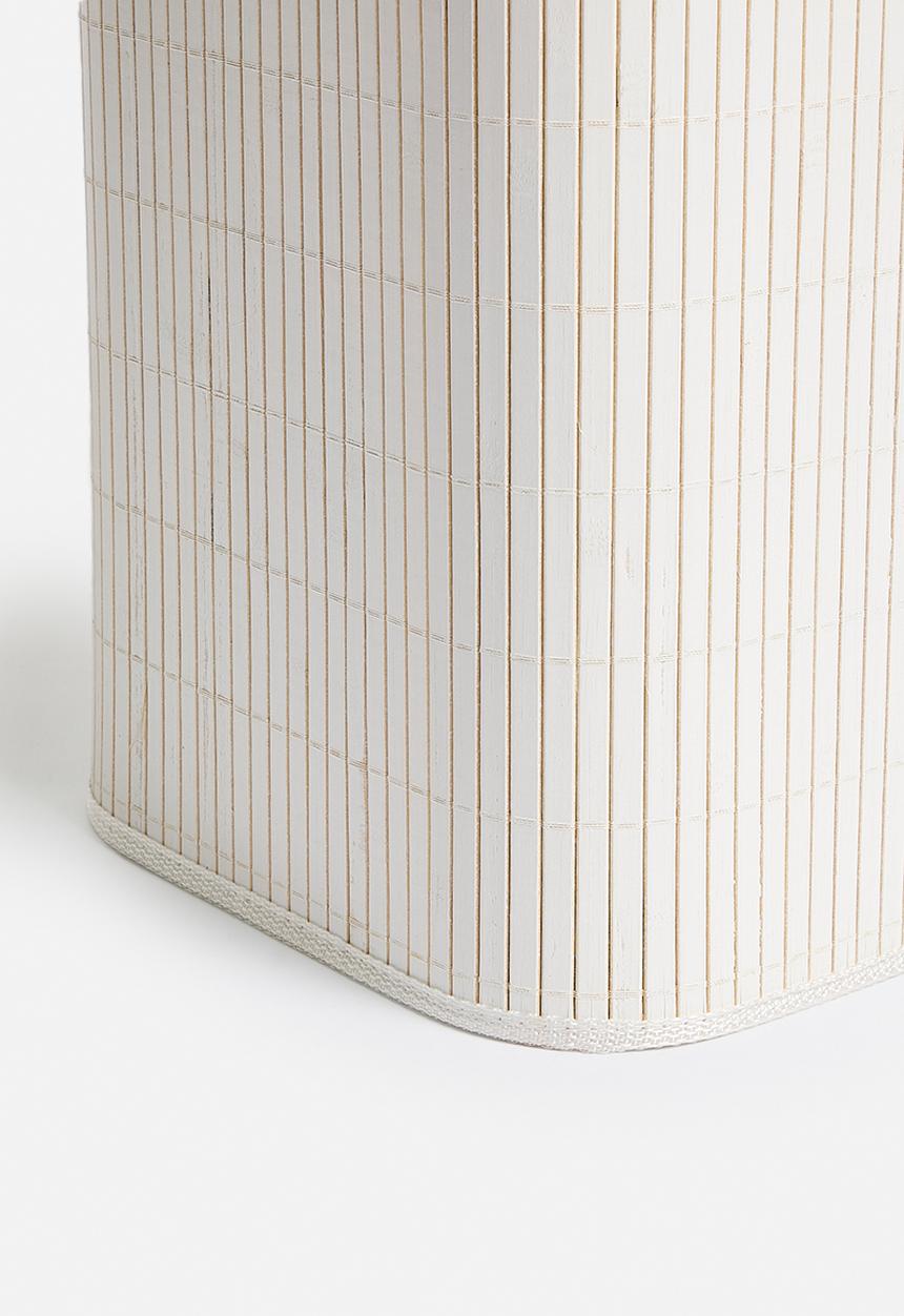 Bathroom Solutions - Bamboo laundry basket - white
