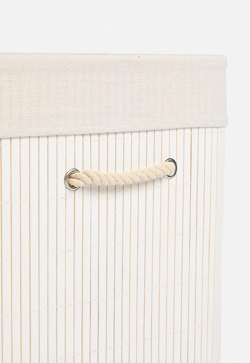 Bathroom Solutions - Bamboo laundry basket - white