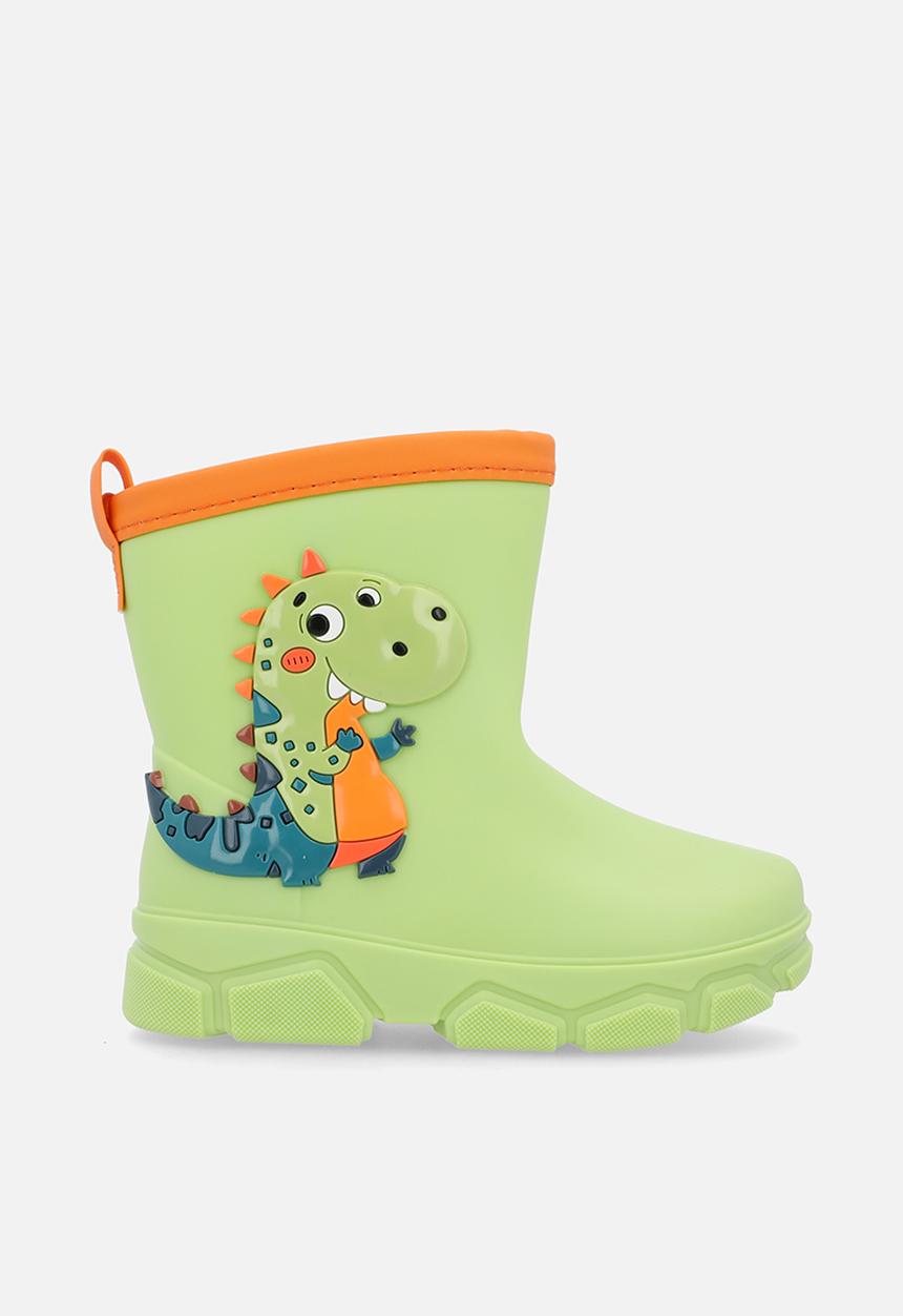 Pop Candy - Dino rainboot - green & orange