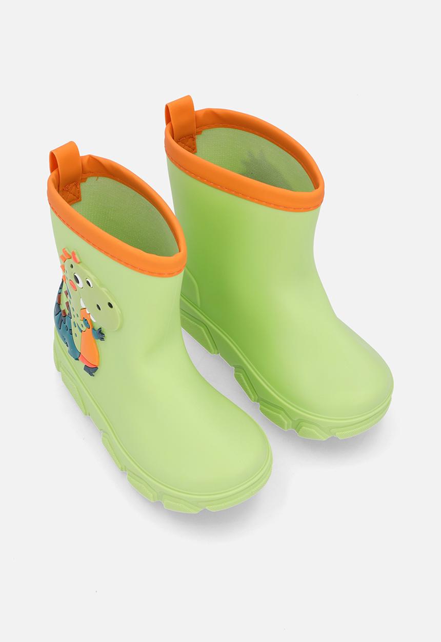 Pop Candy - Dino rainboot - green & orange