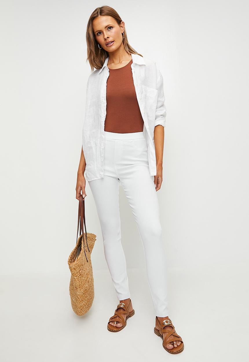 Stella Morgan - Pull-On Legging With Narrow Waistband - White