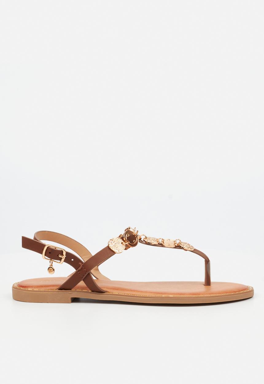 Miss Black - Honor 1 gold coin sandal - chocolate