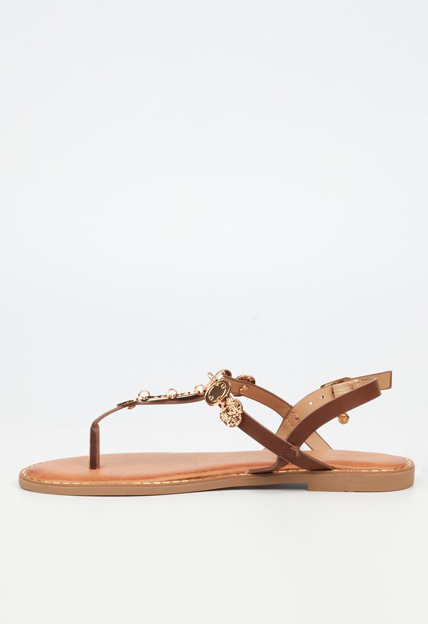 Miss Black - Honor 1 gold coin sandal - chocolate